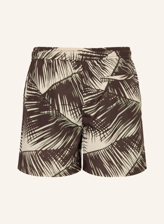 Calvin Klein zwemshort MARRON FONCÉ / CRÈME / OLIJF