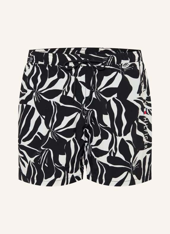 TOMMY HILFIGER plavky ČERNÁ / BÍLÁ