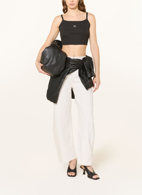 Calvin Klein Jeans Cropped top ZWART