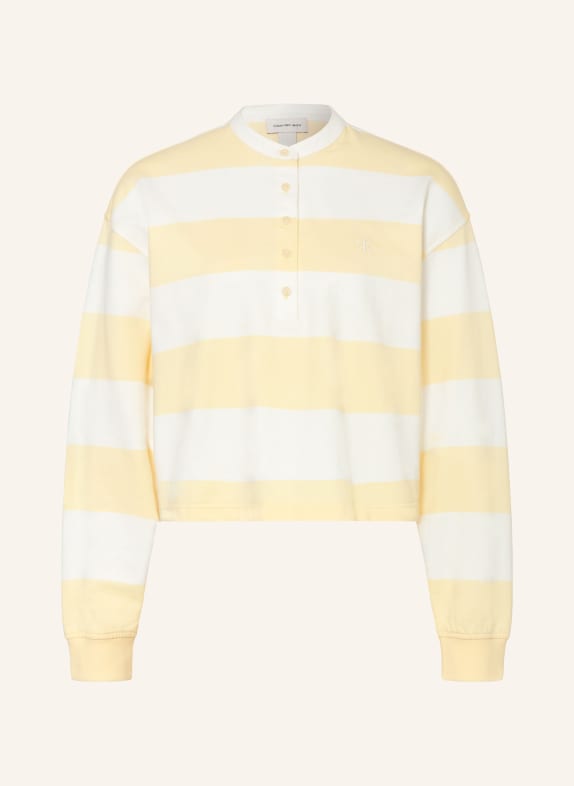 Calvin Klein Jeans mikina TMAVĚ ŽLUTÁ / BÍLÁ