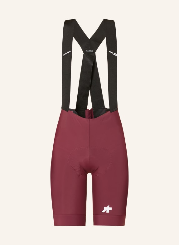 ASSOS Cyklistické kalhoty UMA GT S11 s ramínky a polstrovanou vložkou TMAVĚ ČERVENÁ