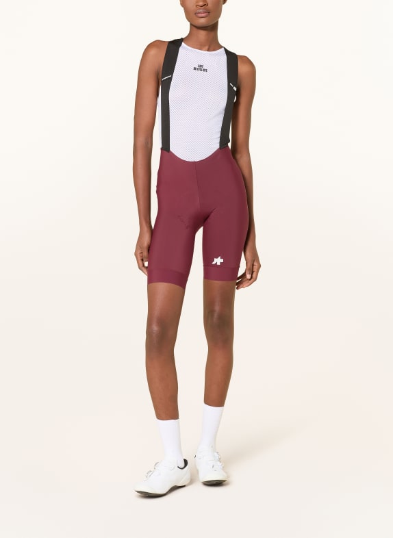ASSOS UMA GT S11 cycling shorts with straps and padded insert DARK RED
