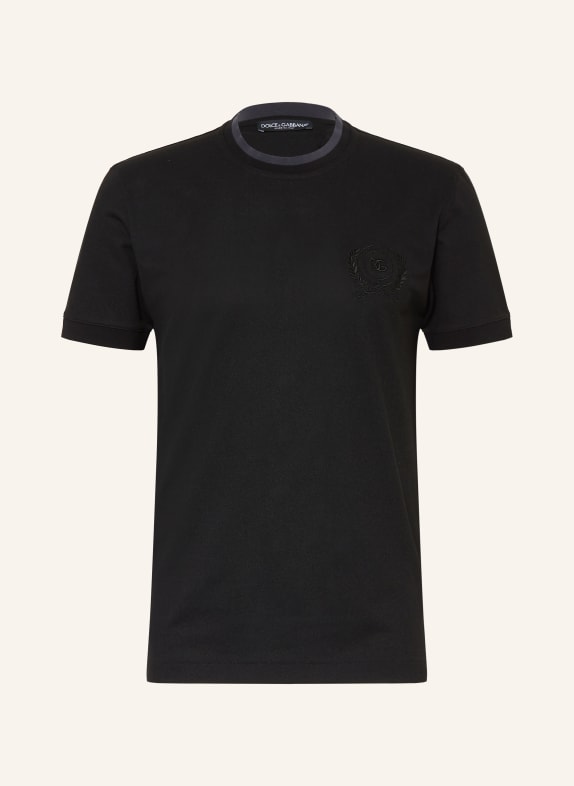 DOLCE & GABBANA T-shirt en piqué NOIR