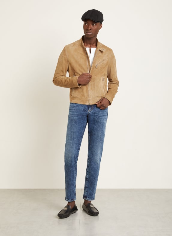 DOLCE & GABBANA leren jas CAMEL
