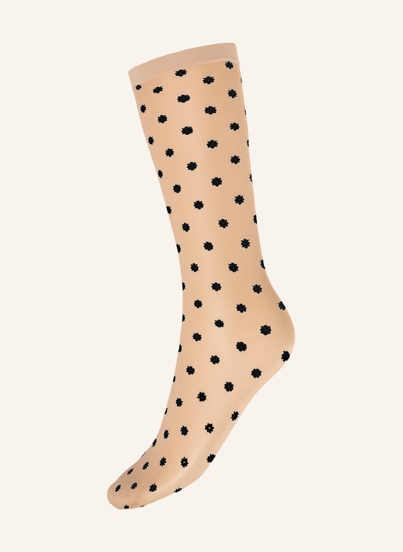 Wolford Jemné punčochové ponožky DAISY 8641 fairly light/black