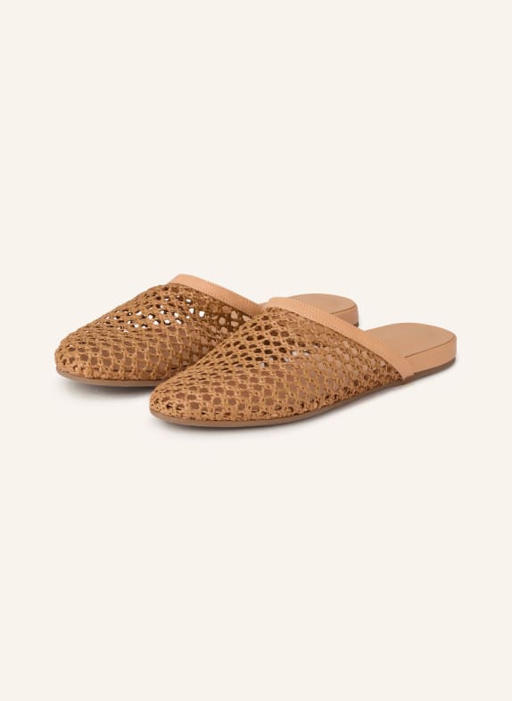 ANCIENT GREEK SANDALS Mules THE SLIPPER COGNAC