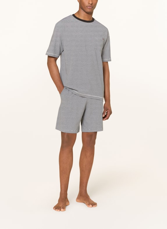 TOMMY HILFIGER Shorty-pyjamas SVART / VIT