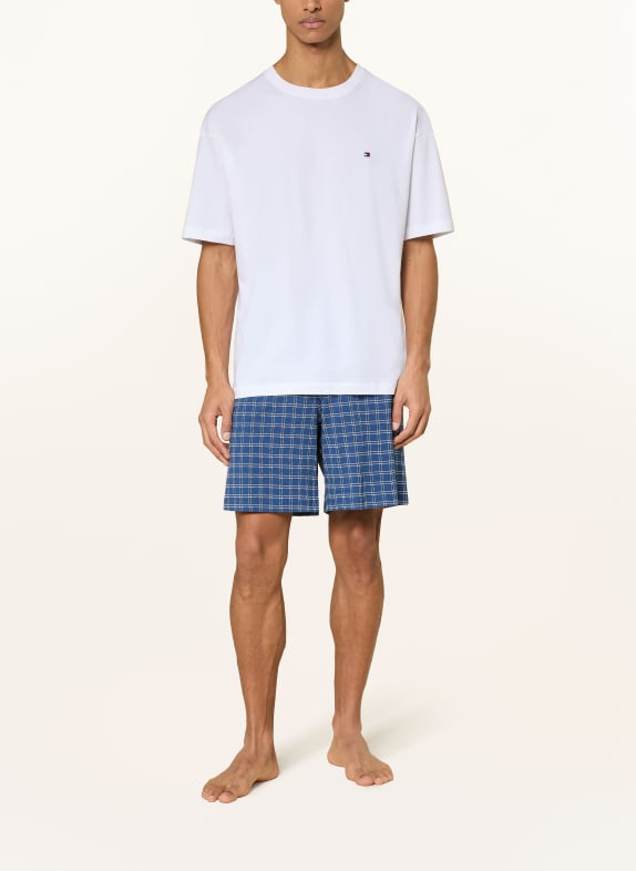TOMMY HILFIGER Shorty-pyjamas BLÅ / VIT