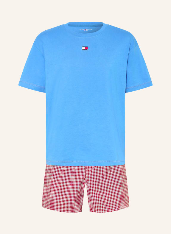 TOMMY HILFIGER Krótkie piżamy NIEBIESKI / CZERWONY / BIAŁY