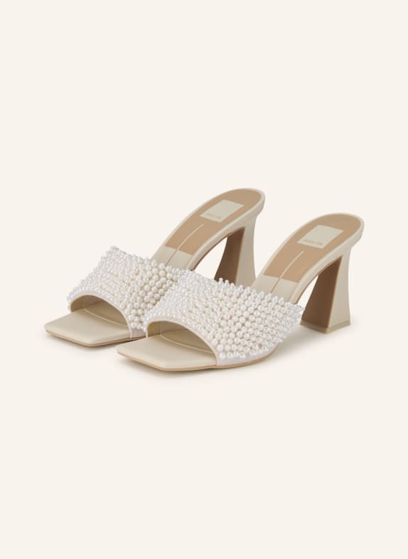 Dolce Vita NANDY mules with decorative pearls WHITE / ECRU