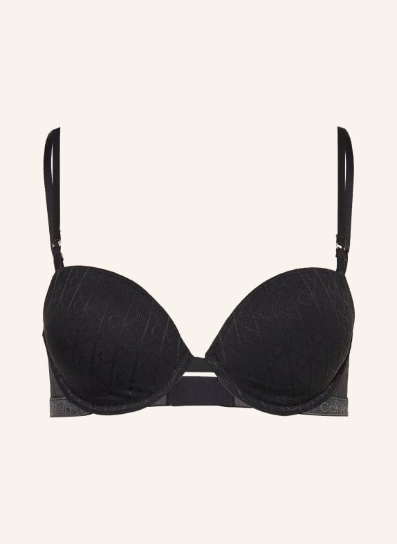 Calvin Klein Podprsenka s košíčky ICON LACE METALLIC ČERNÁ