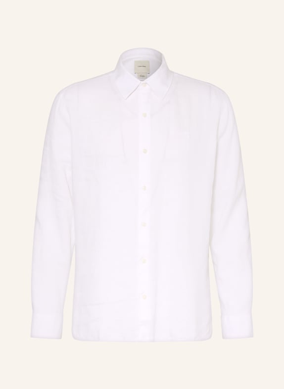 Calvin Klein Hemd Classic Fit mit Leinen WEISS