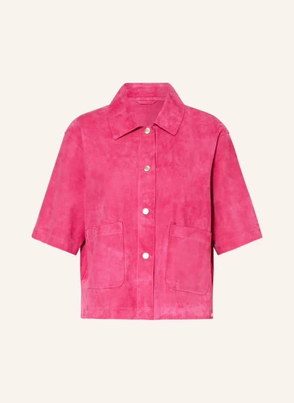 MILESTONE Leather overjacket MSRUTH PINK