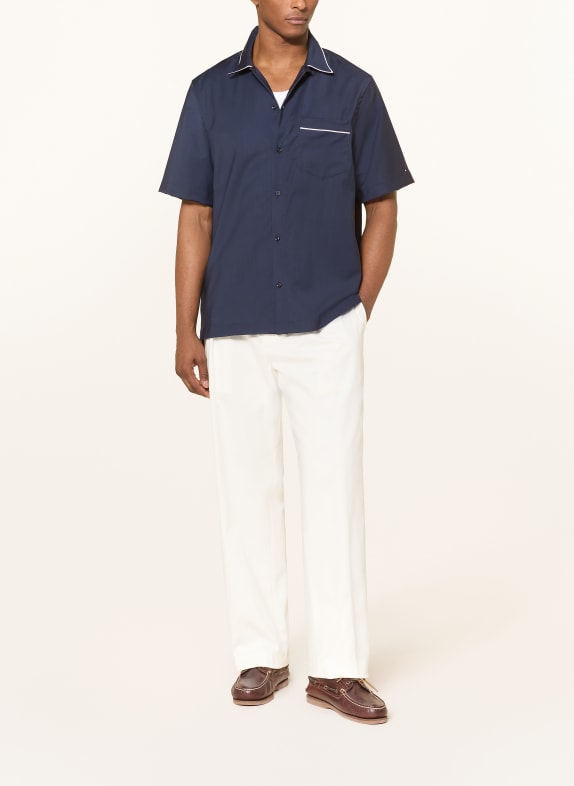 TOMMY HILFIGER Kurzarm-Hemd Relaxed Fit DUNKELBLAU