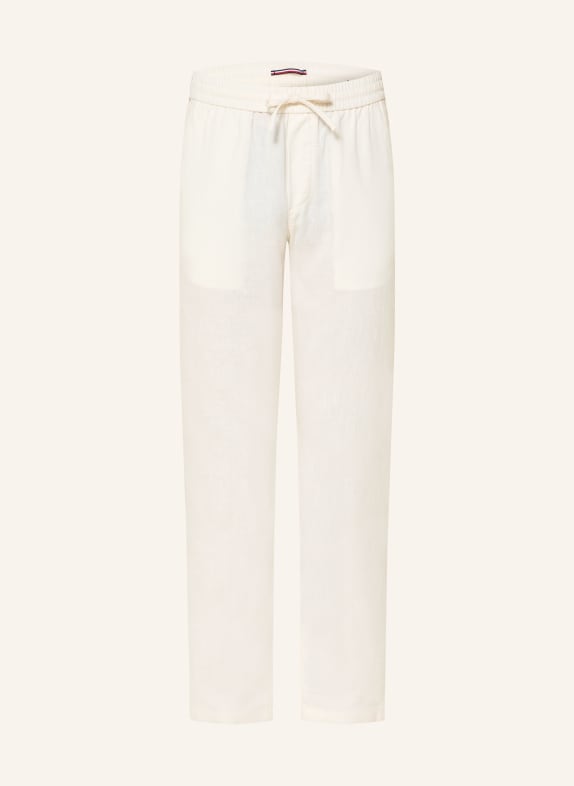 TOMMY HILFIGER HARLEM linen pants, regular tapered fit CREAM