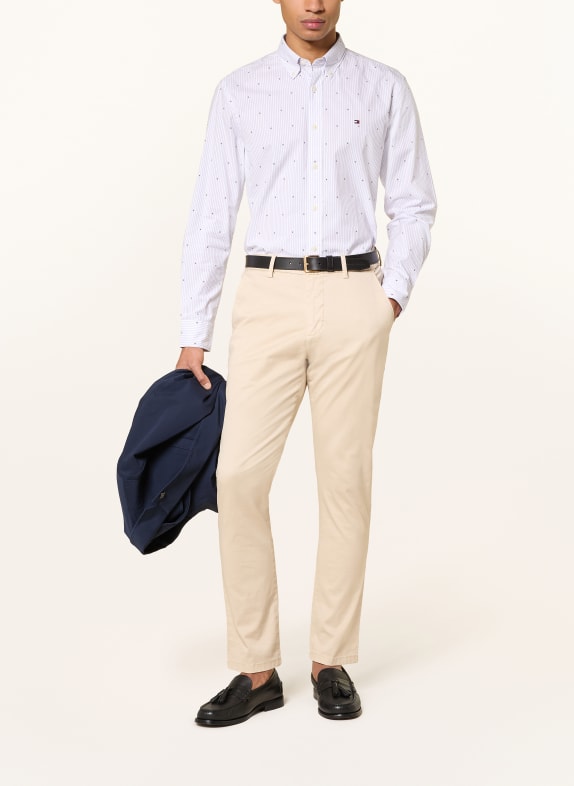 TOMMY HILFIGER Overhemd Regular Fit WIT / BLAUW