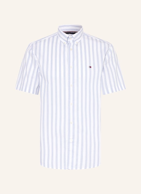 TOMMY HILFIGER Kurzarm-Hemd Regular Fit WEISS / HELLBLAU