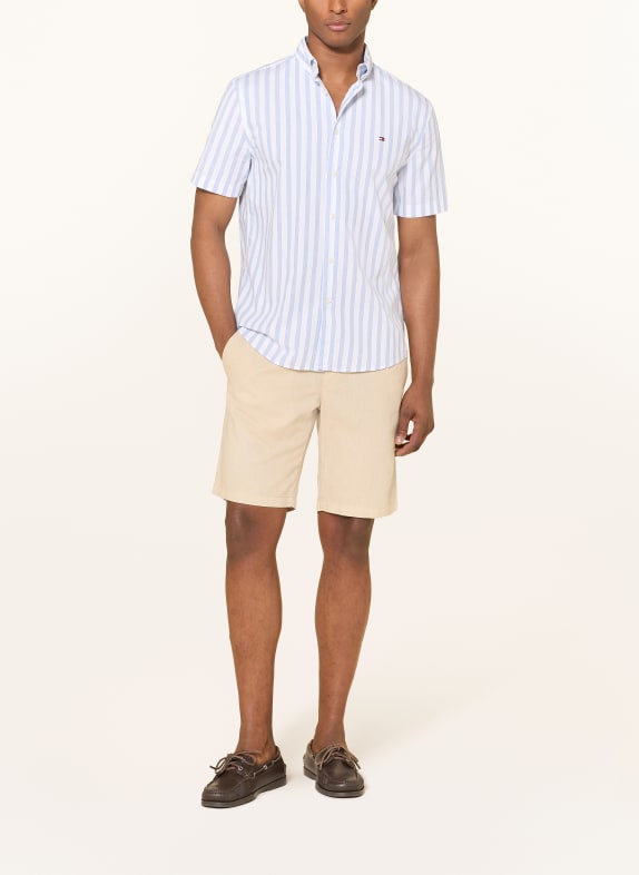 TOMMY HILFIGER Koszula z krótkim rękawem Regular Fit BIAŁY / JASNONIEBIESKI