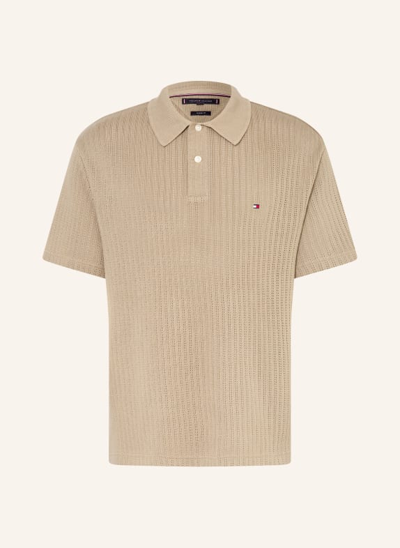 TOMMY HILFIGER Strick-Poloshirt Classic Fit GRAU
