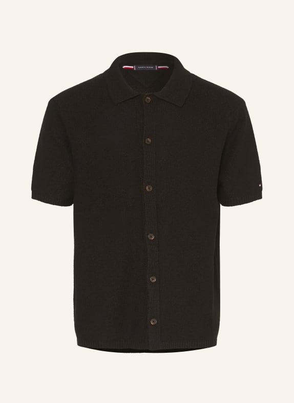 TOMMY HILFIGER Kurzarm-Hemd Comfort Fit SCHWARZ