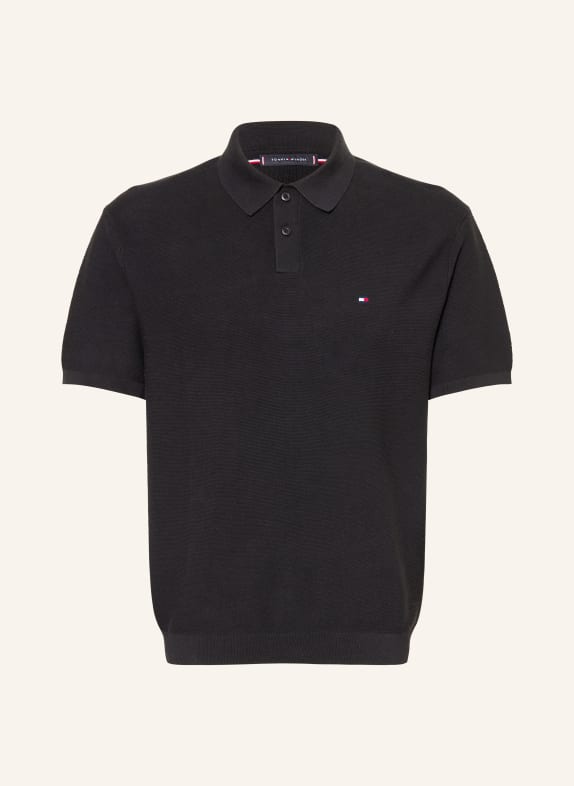 TOMMY HILFIGER Piqué-Poloshirt SCHWARZ