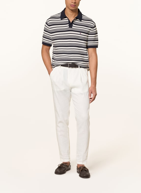TOMMY HILFIGER Koszulka polo z pikowanym wzorem GRANATOWY / BIAŁY