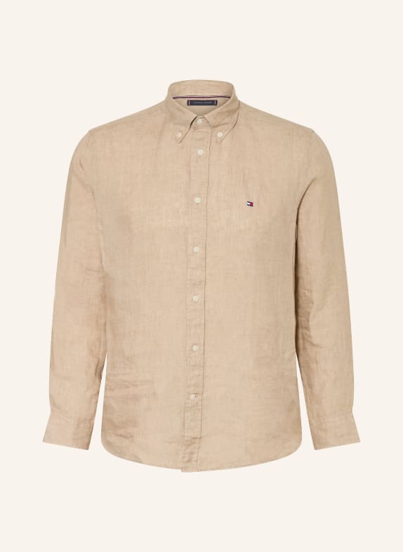 TOMMY HILFIGER Chemise en lin coupe classique MARRON CLAIR