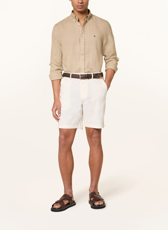 TOMMY HILFIGER Linnen overhemd Regular Fit LICHTBRUIN