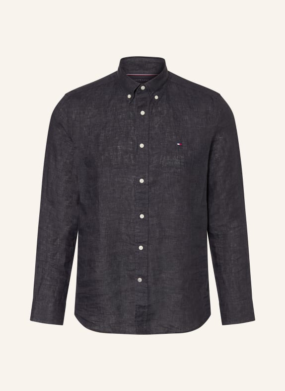TOMMY HILFIGER Leinenhemd Regular Fit SCHWARZ