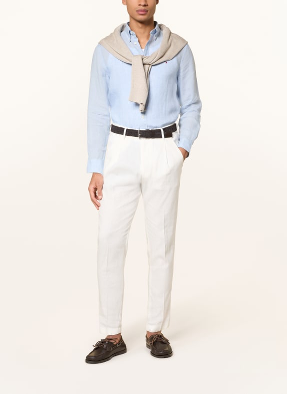 TOMMY HILFIGER Linnen overhemd Regular Fit LICHTBLAUW