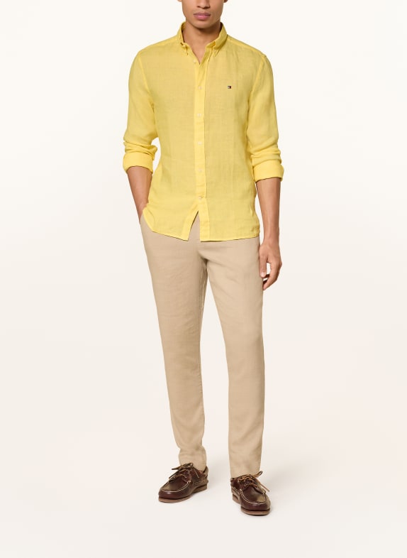 TOMMY HILFIGER Linnen overhemd Regular Fit GEEL