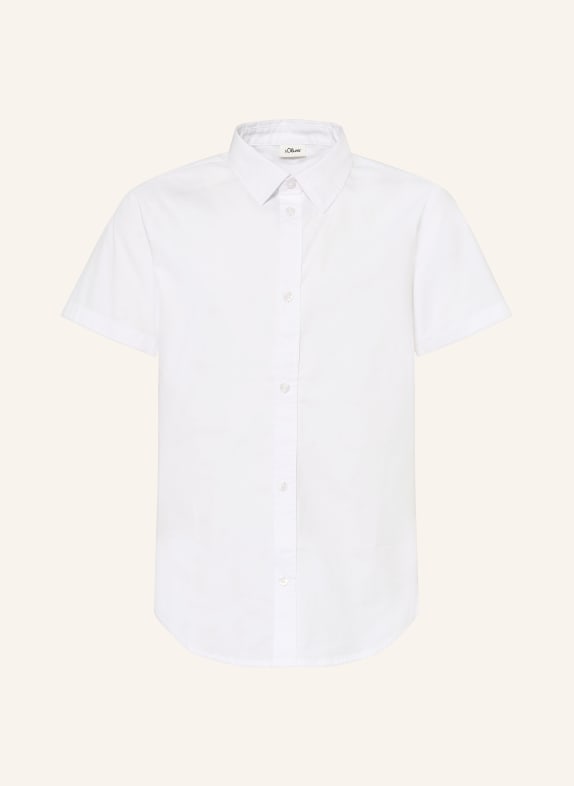 s.Oliver RED Kurzarm-Hemd Slim Fit WEISS