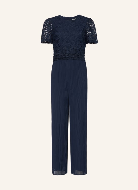 s.Oliver RED Jumpsuit mit Spitze und Plissees DUNKELBLAU