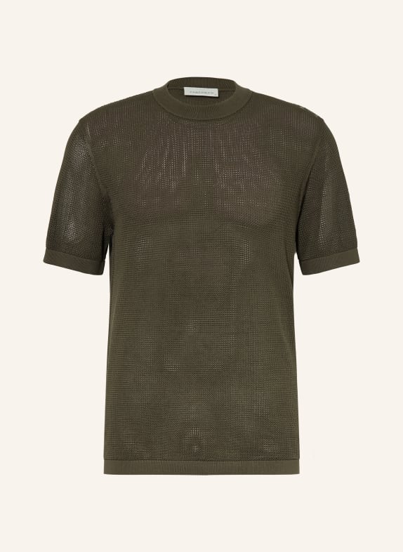 PROFUOMO koszulka z dzianiny CIEMNOZIELONY