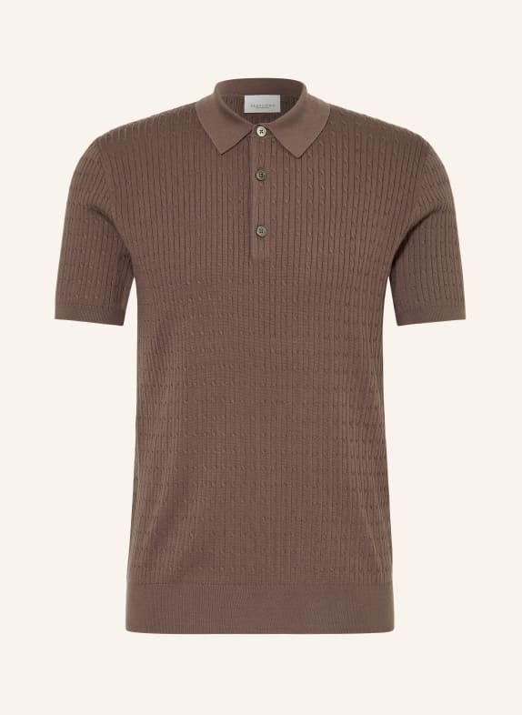 PROFUOMO Strick-Poloshirt BRAUN
