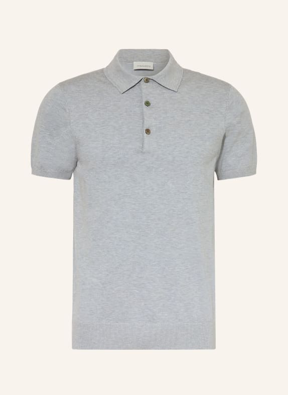 PROFUOMO knitted polo shirt BLUE GRAY
