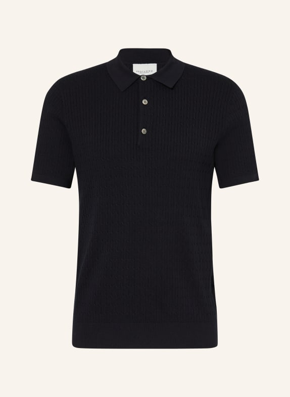PROFUOMO Strick-Poloshirt DUNKELBLAU