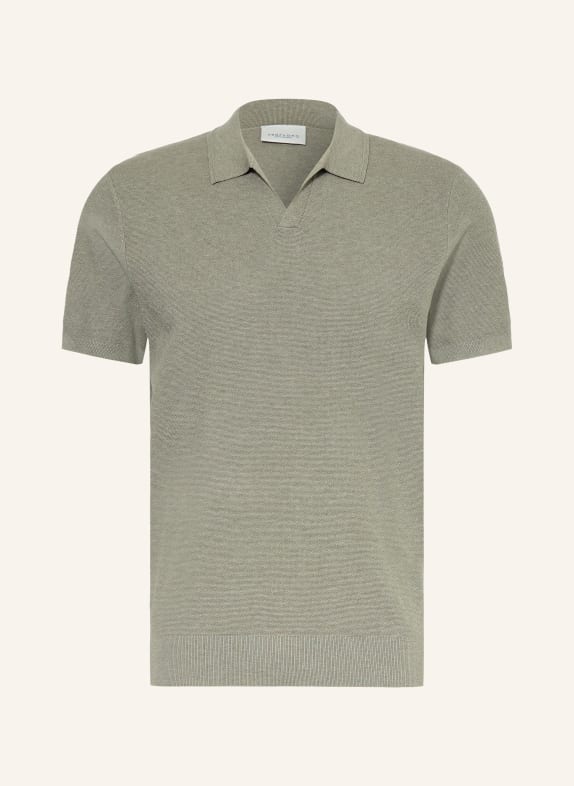 PROFUOMO Pletené polo tričko ZELENÁ