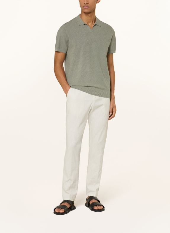 PROFUOMO Gebreid poloshirt GROEN