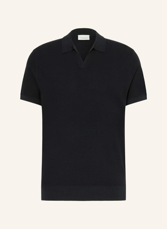 PROFUOMO Piqué polokošile Regular Fit ČERNÁ