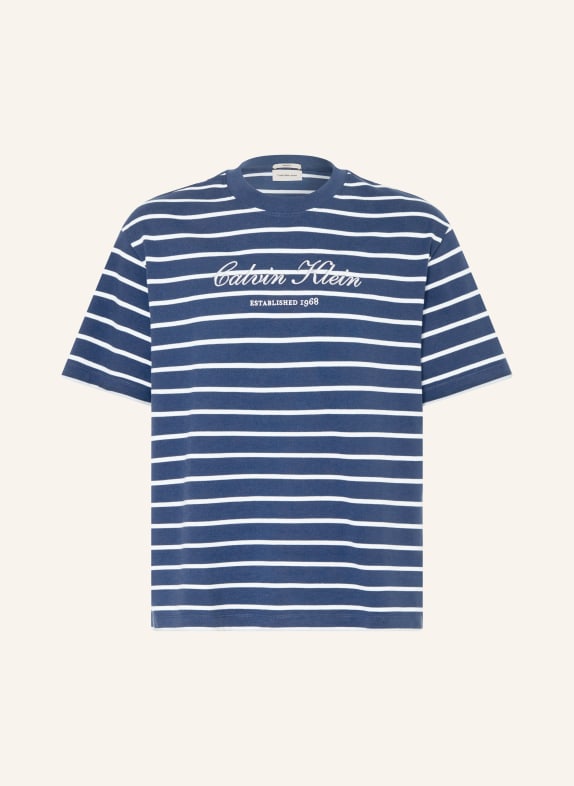 Calvin Klein Jeans tričko TMAVĚ MODRÁ / BÍLÁ