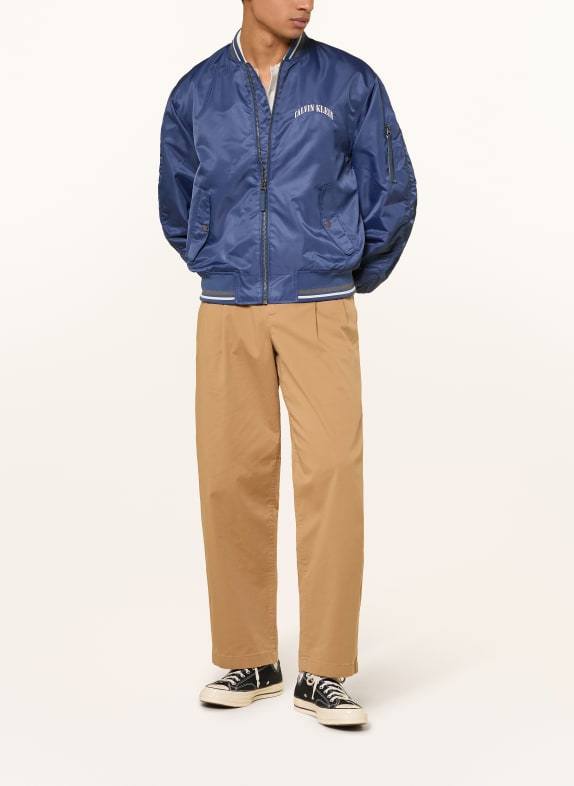 Calvin Klein Jeans Satijnen blouson DONKERBLAUW / WIT