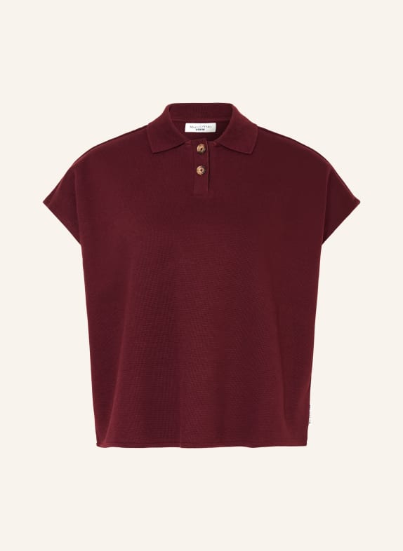 Marc O'Polo DENIM Piqué polokošile TMAVĚ ČERVENÁ