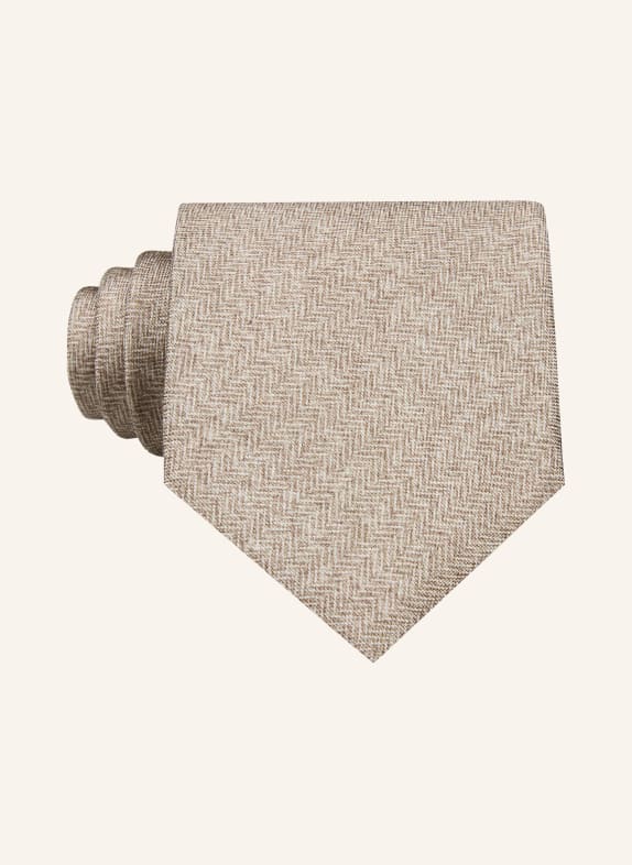 PROFUOMO necktie LIGHT BROWN / BEIGE / TAUPE