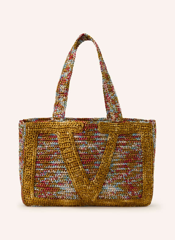 VALENTINO GARAVANI Shopper VIVA SUPERSTAR CROCHET COGNAC / ROT / HELLBLAU