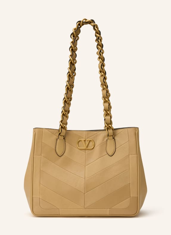 VALENTINO GARAVANI Schultertasche LASEINE SMALL BEIGE / GOLD