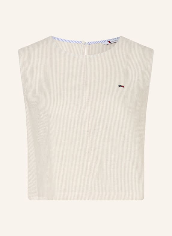 TOMMY JEANS Top mit Leinen ECRU / CAMEL