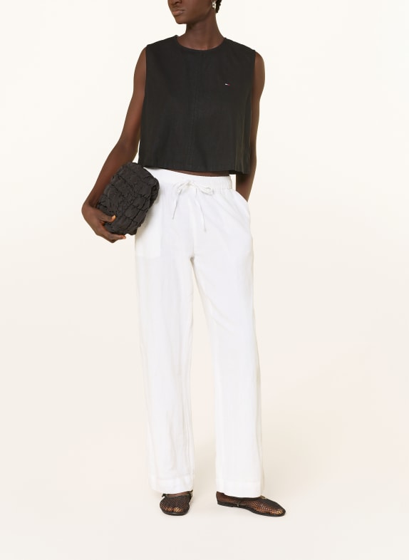 TOMMY JEANS Top met linnen ZWART