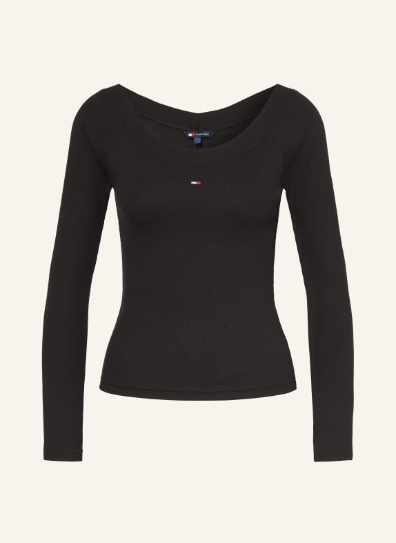 TOMMY JEANS off-the-shoulder shirt BLACK