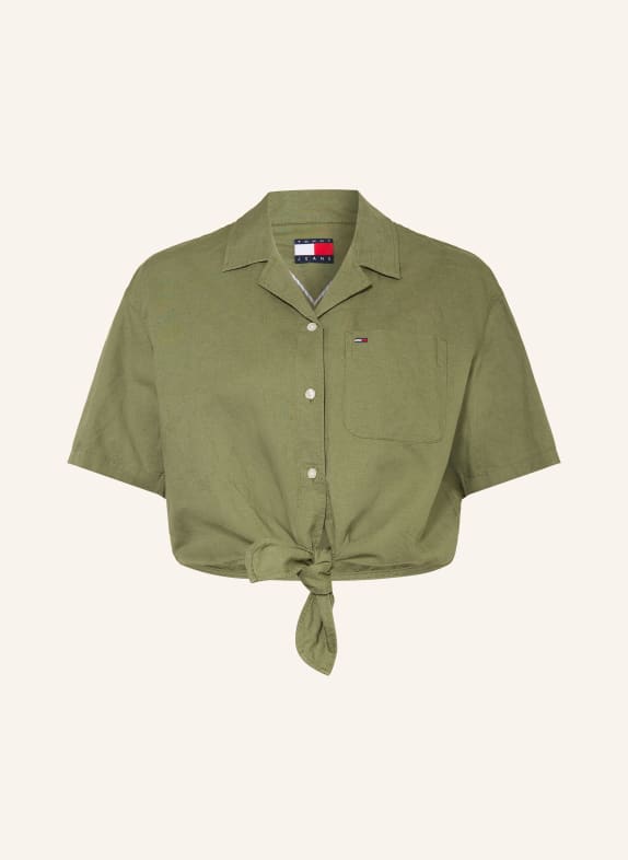 TOMMY JEANS Blouse en lin OLIVE